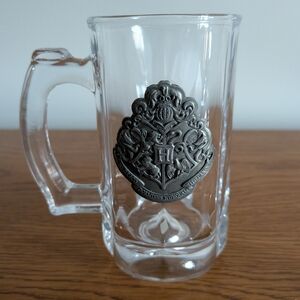 Warner Bros. Harry Potter Hogwarts Silver Crest Glass Mug